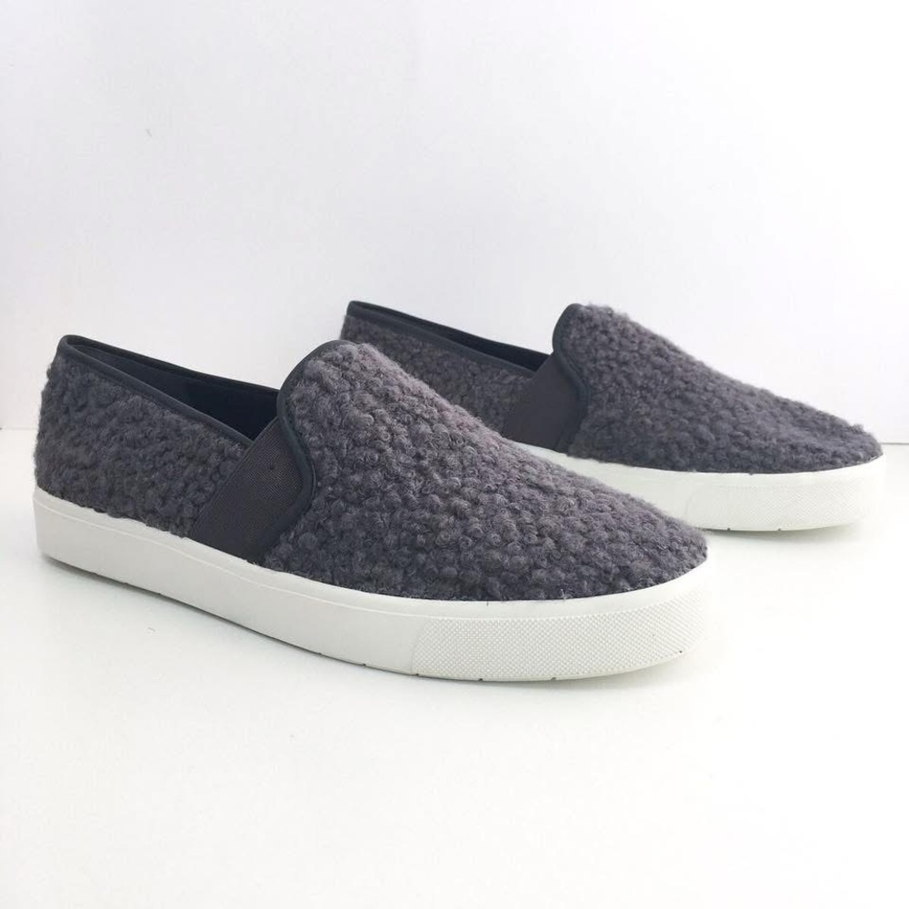 VINCE - Blair Faux Shearling Slip on Sneaker in Grey. Size: ladies 7.5